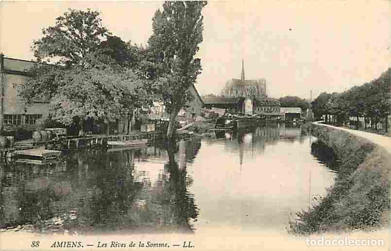 Cartes Postales: France - 80 - Amiens - Les Rives de la Somme - Correspondance - Oblit&eacute;ration ronde de 1914 - CPA - V