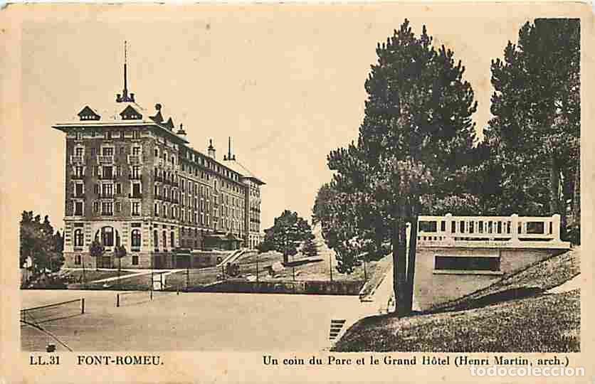Cartes Postales: France - 66 - Font-Romeu - Un coin du Parc et le Grand H&ocirc;tel - Oblit&eacute;ration ronde de 1937 - CPA - Vo
