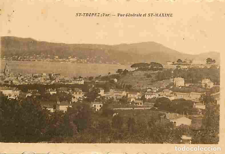 Postkarten: France - 83 - Saint Tropez - Vue G&eacute;n&eacute;rale et Saint Maxime - Etat carte d&eacute;coup&eacute;e - CPA - Voir Scans