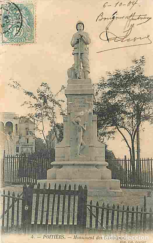 Postales: France - 86 - Poitiers - Monument des Coloniaux - Oblit&eacute;ration ronde de 1904 - CPA - Voir Scans Rect