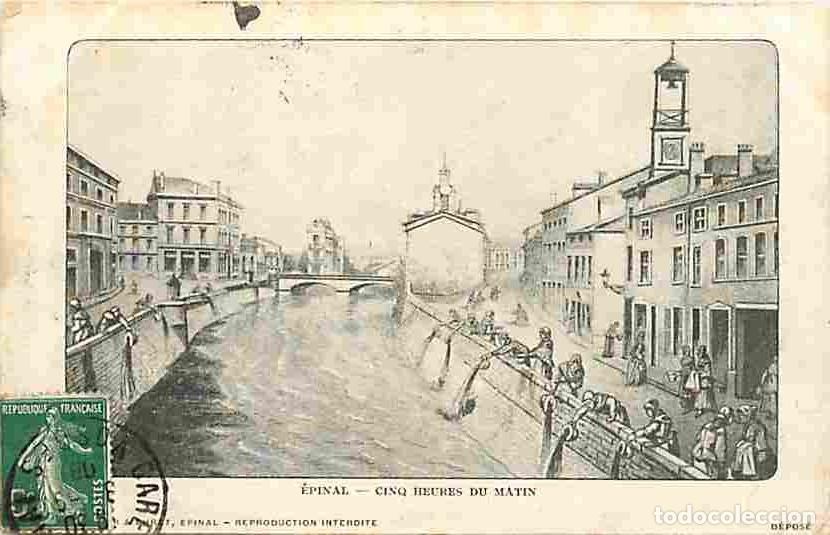 Cartoline: France - 88 - Epinal - Cinq Heures du Matin - Oblit&eacute;ration ronde de 1908 - CPA - Voir Scans Recto-Ve