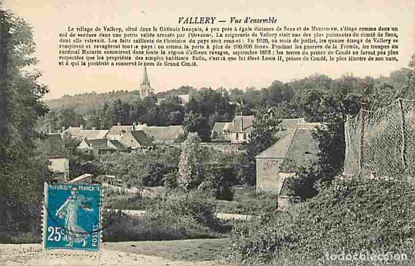 Postkarten: France - 89 - Vallery - Vue G&eacute;n&eacute;rale - Voyag&eacute;e en 1921 - CPA - Voir Scans Recto-Verso