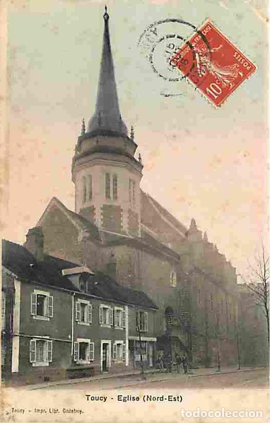 Postkarten: France - 89 - Toucy - Eglise ( Nord-Est ) - Coloris&eacute;e - Anim&eacute;e - Correspondance - Oblit&eacute;ration ronde