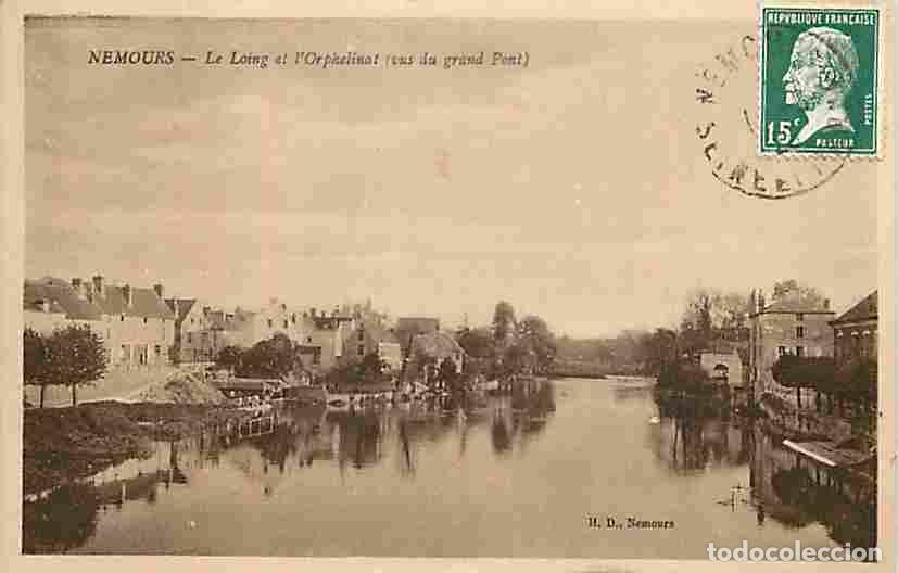Postkarten: France - 77 - Nemours - Le Loing et l'Orphelinat vus du grand Pont - CPA - Voir Scans Recto-Verso