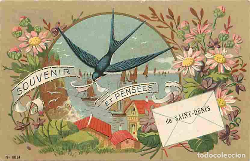 Postkarten: France - 93 - Saint Denis - Souvenir et pens&eacute;es de Saint Denis - Hirondelle - Correspondance - CPA -