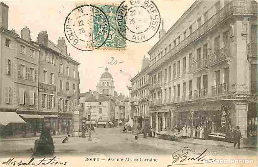 Postkarten: France - 01 - Bourg en Bresse - Avenue Alsace-Lorraine - Anim&eacute;e - Librairie - Pharmacie - Boucherie
