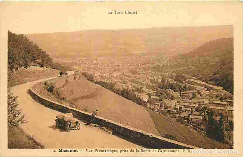 Postkarten: France - 81 - Mazamet - Vue Panoramique, prise de la Route de Carcassonne - Automobiles - Carte Neuv