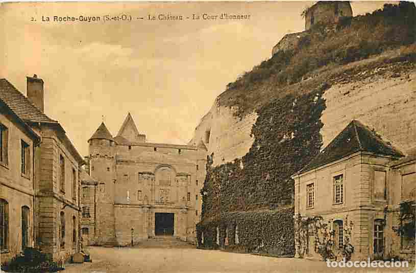 Postkarten: France - 95 - La Roche Guyon - Le Ch&acirc;teau - La Cour d'honneur - Oblit&eacute;ration ronde de 1938 - CPA - V