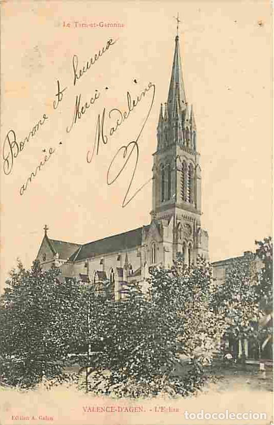 Postkarten: France - 82 - Valence d'Agen - L'Eglise - Oblit&eacute;ration ronde de 1907 - CPA - Voir Scans Recto-Verso