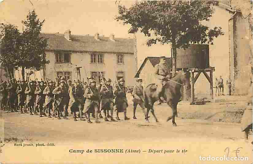 Postkarten: France - 02 - Sissonne - Camp de Sissonne - D&eacute;part pour le tir - Anim&eacute;e - Militaria - Carte Neuve -