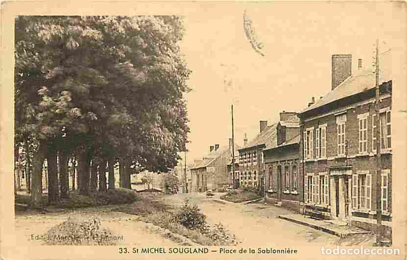 Postkarten: France - 02 - Saint Michel Sougland - Place de la Sablonni&egrave;re - Correspondance - Etat l&eacute;ger pli visi