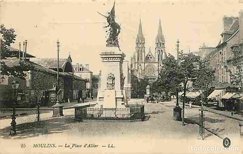 Postkarten: France - 03 - Moulins - La Place d'Allier - Anim&eacute;e - Oblit&eacute;ration ronde de 1916 - CPA - Voir Scans R