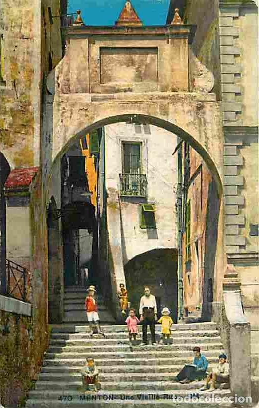 Postkarten: France - 06 - Menton - Une vieille rue - Anim&eacute;e - Coloris&eacute;e - Correspondance - Voyag&eacute;e en 1931 - CPA
