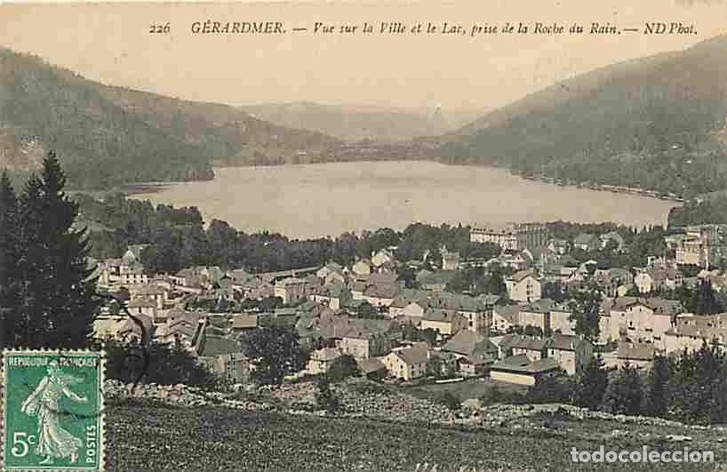 Postkarten: France - 88 - G&eacute;rardmer - Vue sur la Ville et le Lac, prise de la Roche du Rain - Oblit&eacute;ration ronde