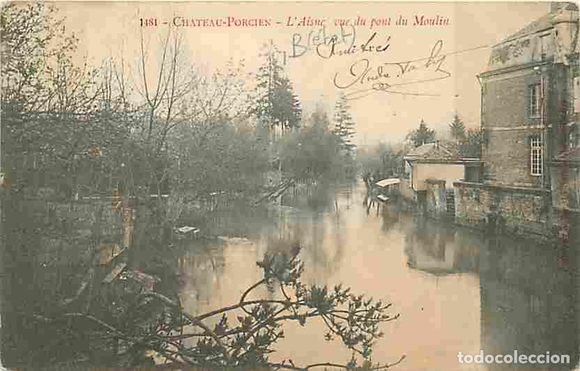 Postkarten: France - 08 - Ch&acirc;teau-Porcien - L'Aisne vue du pont du Moulin - Pr&eacute;curseur - Oblit&eacute;ration ronde de 1