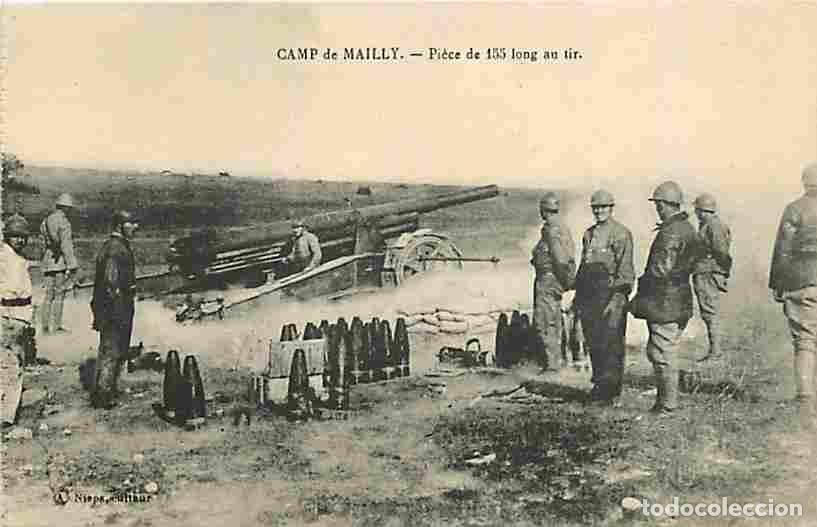 Cartes Postales: France - 10 - Camp de Mailly - Pi&egrave;ce de 155 long an tir - Anim&eacute;e - Soldats - Militaria - Corresponda