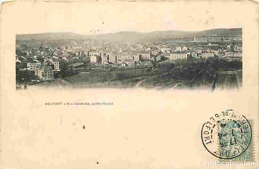 Postales: France - 90 - Belfort - Vue G&eacute;n&eacute;rale partie Ouest - Oblit&eacute;ration ronde de 1904 - Etat l&eacute;ger pli visi