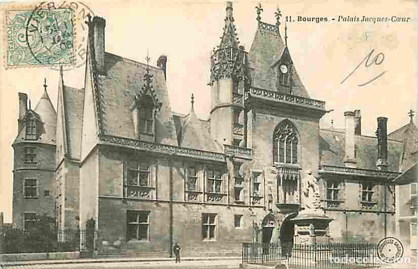 Cartes Postales: France - 18 - Bourges - Palais Jacques Coeur - Anim&eacute;e - Oblit&eacute;ration ronde de 1906 - Etat abim&eacute;e sur