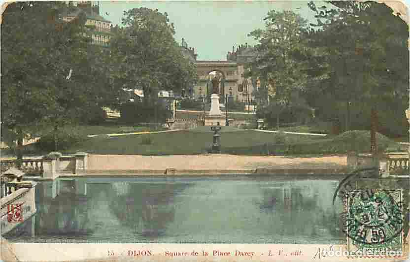 Postais: France - 21 - Dijon - Square de la Place Darcy - Correspondance - Oblit&eacute;ration ronde de 1907 - Etat