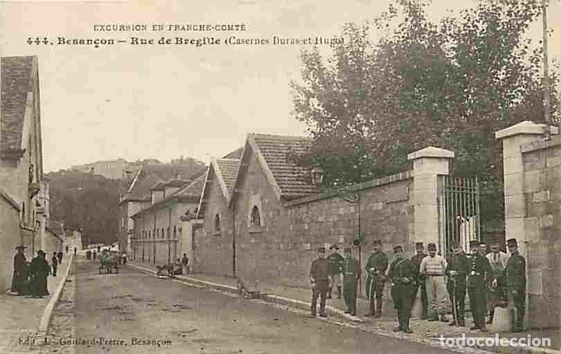 Cartes Postales: France - 25 - Besan&ccedil;on - Rue de Bregille - Casernes Duras et Hugo - Anim&eacute;e - Soldats - Voyag&eacute;e en 19