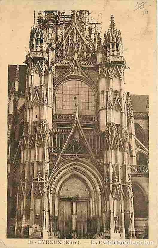 Postkarten: France - 27 - Evreux - La Cath&eacute;drale - Correspondance - Oblit&eacute;ration ronde de 1950 - CPA - Voir Scan