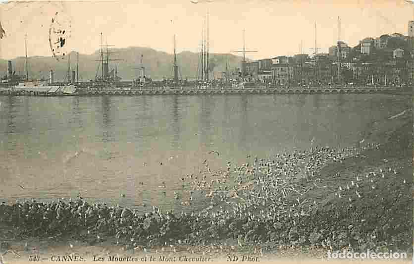 Postcards: France - 06 - Cannes - Les Mouettes et le Mont Chevalier - Oblit&eacute;ration ronde de 1913 - CPA - Voir S