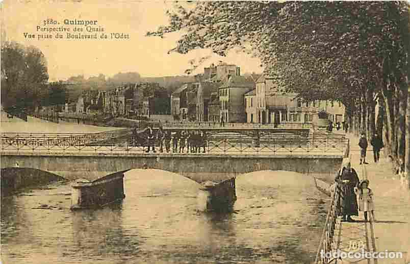 Postcards: France - 29 - Quimper - Perspective des Quais - Vue prise dn Boulevard de l'Odet - Anim&eacute;e - Oblit&eacute;ra