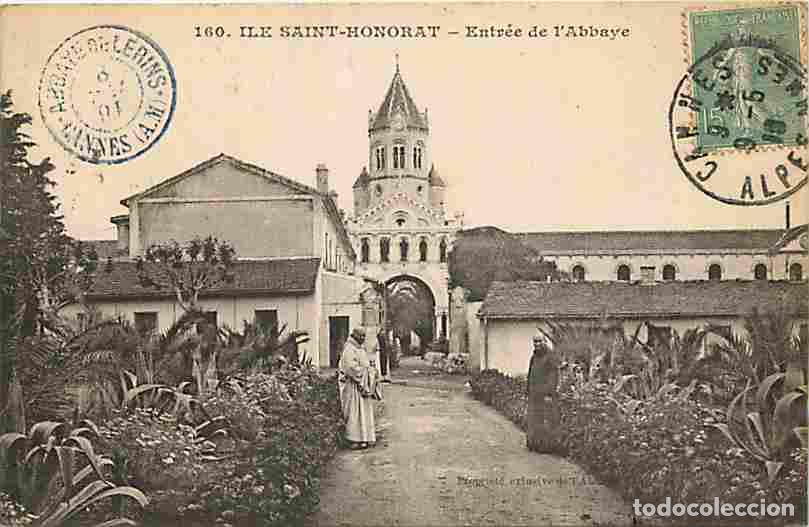 Postcards: France - 06 - Ile Saint Honorat - Entr&eacute;e de l'Abbaye de L&eacute;rins - Anim&eacute;e - Moines - Oblit&eacute;ration rond