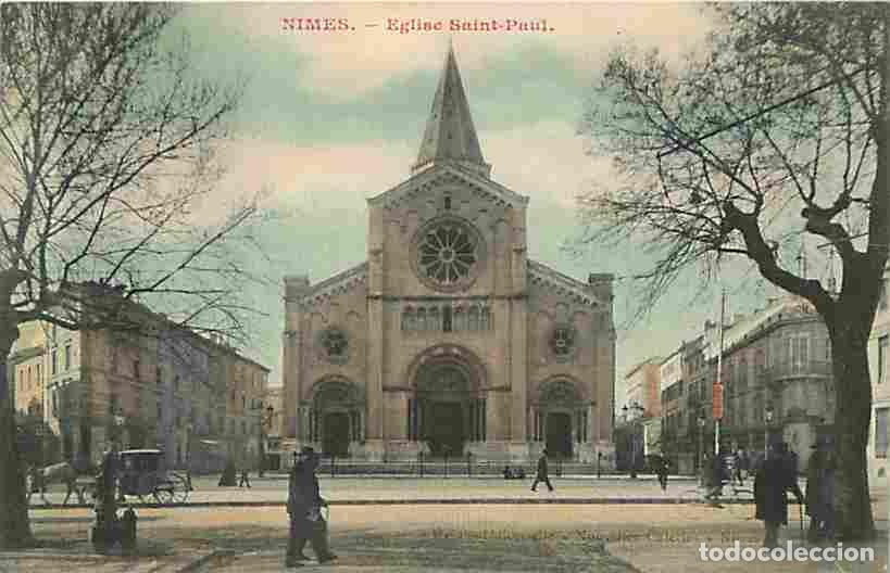 Postcards: France - 30 - Nimes - Eglise Saint Paul - Anim&eacute;e - Coloris&eacute;e - Carte Neuve - CPA - Voir Scans Recto-
