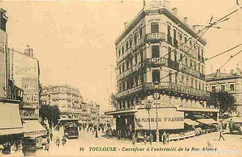 Cartoline: France - 31 - Toulouse - Carrefour &agrave; l'extr&eacute;mit&eacute; de la Rue Alsace - Anim&eacute;e - Tramway - Carte Neuve -