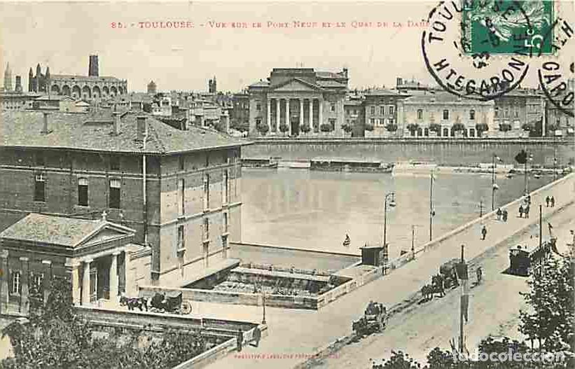 Cartoline: France - 31 - Toulouse - Vue sur le Pont Neuf et le Quai de la Daurade - Anim&eacute;e - Oblit&eacute;ration ronde