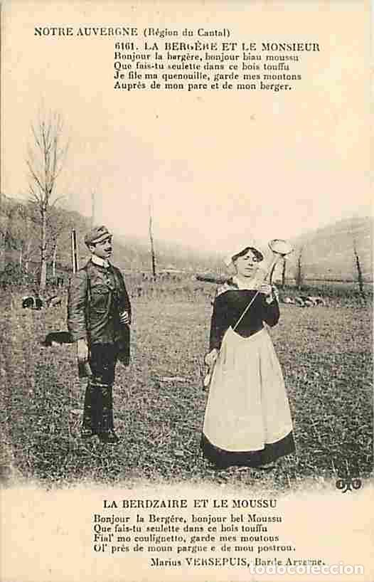 Postkarten: France - 15 - Notre Auvergne - La Berg&egrave;re et le Monsieur - Anim&eacute;e - Folklore - CPA - Voir Scans Rect