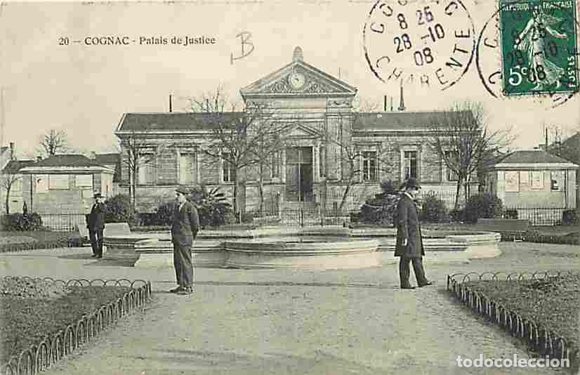 Postkarten: France - 16 - Cognac - Palais de Justice - Anim&eacute;e - Oblit&eacute;ration ronde de 1908 - CPA - Voir Scans Re