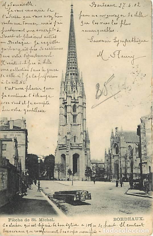 Postales: France - 33 - Bordeaux - Fl&egrave;che de St Michel - Anim&eacute;e - Pr&eacute;curseur - Oblit&eacute;ration ronde de 1902 - CP