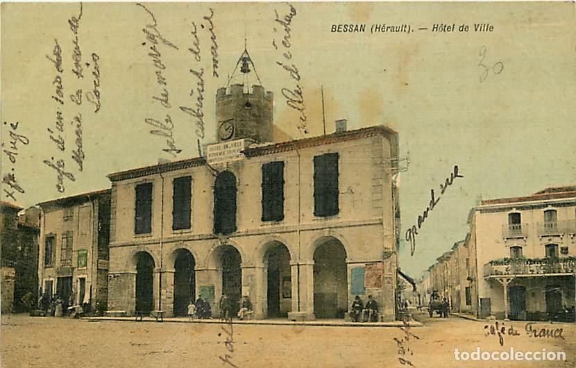 Postales: France - 34 - Bessan - Hotel de Ville - Anim&eacute;e - Coloris&eacute;e - Correspondance - CPA - Voir Scans Recto