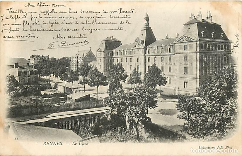 Cartoline: France - 35 - Rennes - Le Lyc&eacute;e - Pr&eacute;curseur - Oblit&eacute;ration ronde de 1904 - CPA - Voir Scans Recto-V
