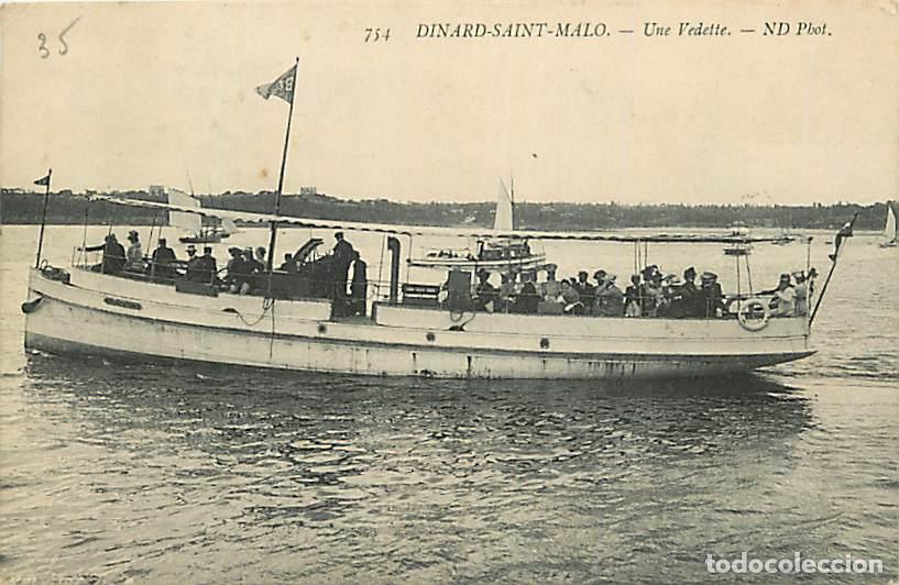 Cartes Postales: France - 35 - Dinard - Une Vedette - Anim&eacute;e - Bateaux - Oblit&eacute;ration ronde de 1911 - CPA - Voir Scan