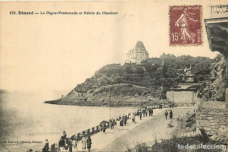 Postais: France - 35 - Dinard - La Digue-Promenade et Pointe du Moulinet - Anim&eacute;e - Oblit&eacute;ration ronde de 192