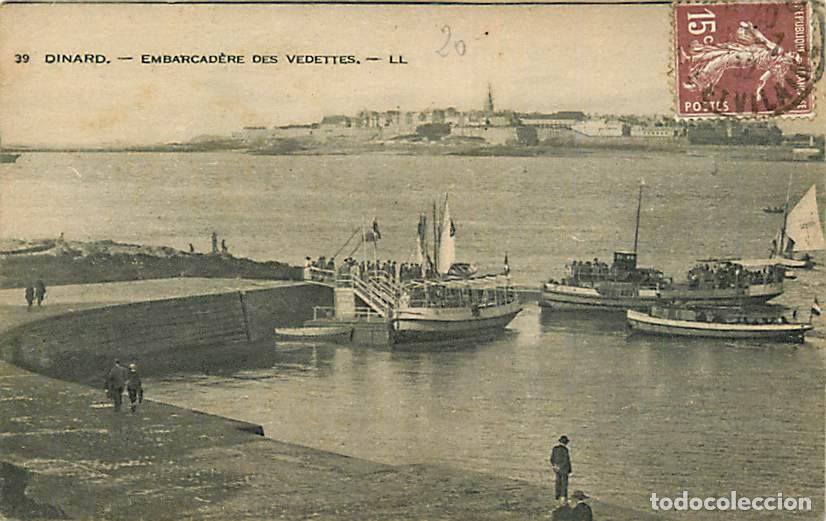 Postais: France - 35 - Dinard - Embarcad&egrave;re des Vedettes - Anim&eacute;e - Bateaux - Oblit&eacute;ration ronde de 1932 - CP