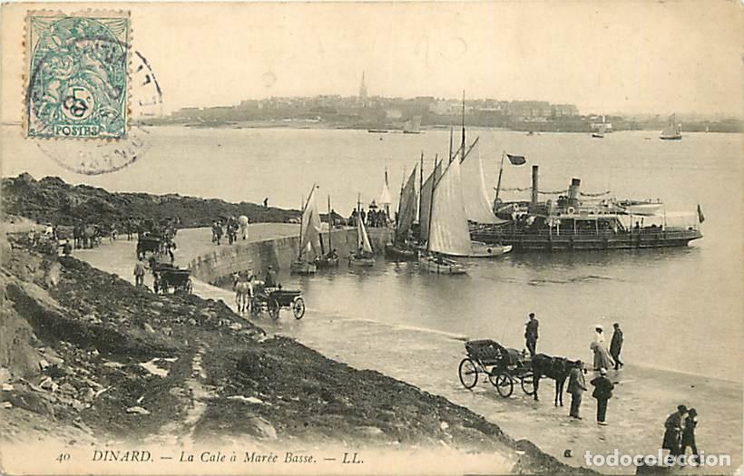 Postais: France - 35 - Dinard - La Cale &agrave; Mar&eacute;e basse - Anim&eacute;e - Bateaux - Attelages de Chevaux - Oblit&eacute;ratio