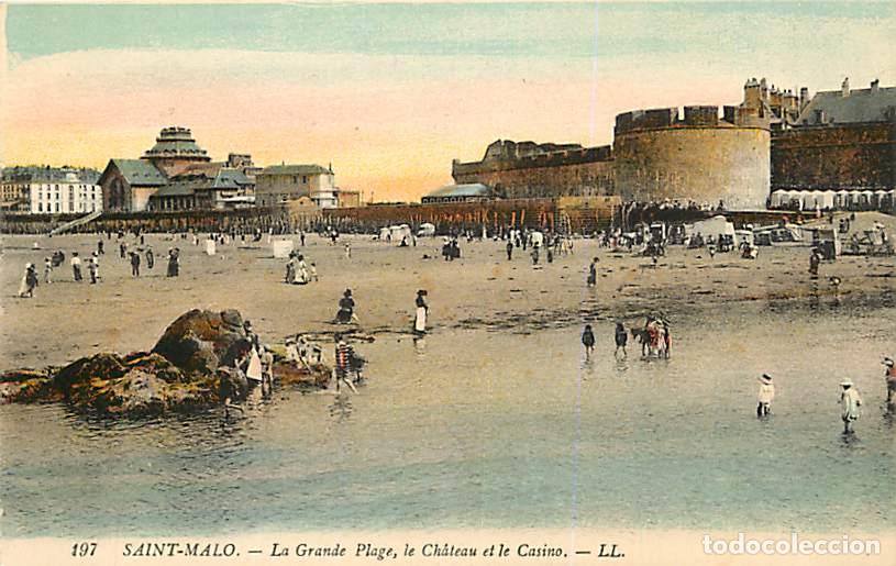 Postales: France - 35 - Saint Malo - La Grande Plage, le Ch&acirc;teau et le Casino - Anim&eacute;e - Sc&egrave;nes de Plage - Col