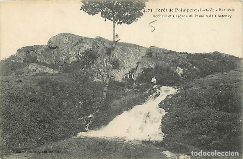 Postales: France - 35 - Foret de Paimpont - Rochers et Cascade du Moulin de Chatenay - Anim&eacute;e - Voyag&eacute;e en 191