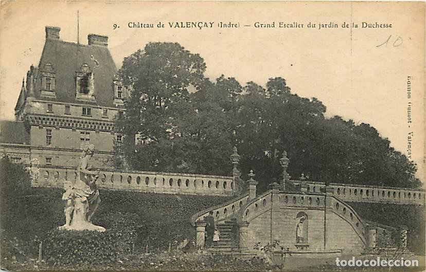 Postales: France - 36 - Valen&ccedil;ay - Le Ch&acirc;teau - Grand Escalier du jardin de la Duchesse - Anim&eacute;e - Voyag&eacute;e en