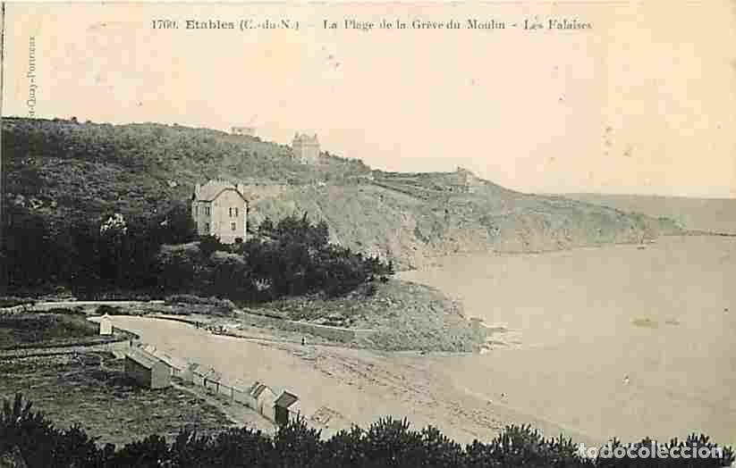 Postales: France - 22 - Etables - La Plage de la Gr&egrave;ve du Moulin - Les Falaises - Correspondance - Oblit&eacute;ratio