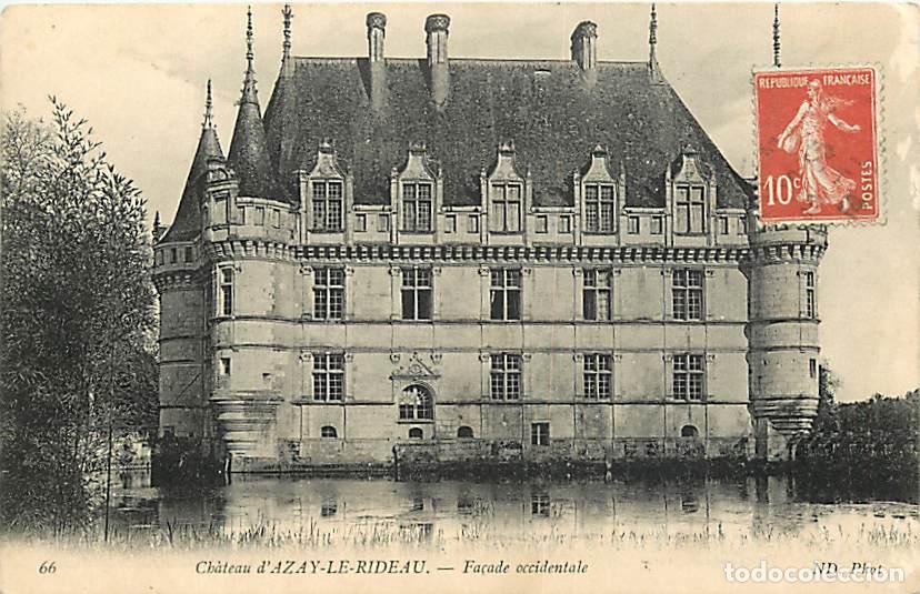 Cartes Postales: France - 37 - Azay le Rideau - Le Ch&acirc;teau - Correspondance - Oblit&eacute;ration ronde de 1914 - CPA - Voir