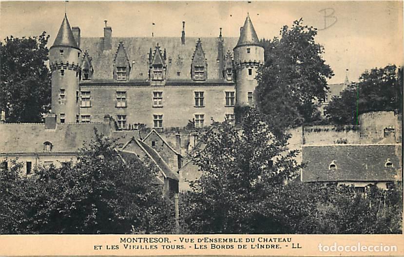 Cartes Postales: France - 37 - Montr&eacute;sor - Vue d'ensemble du Ch&acirc;teau et les vieilles tours - Les bords de l'Indre - C