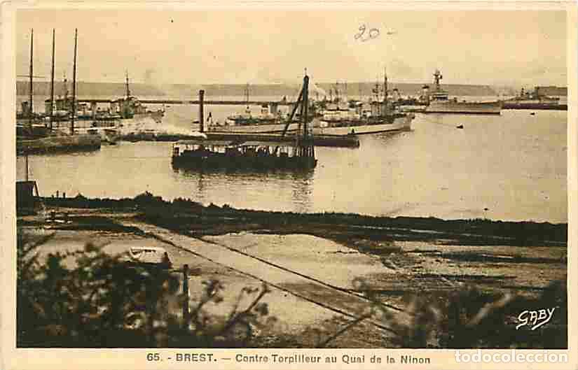 Postcards: France - 29 - Brest - Contre Torpilleur au Quai de la Ninon - Bateaux - Navires de Guerre - Etat car
