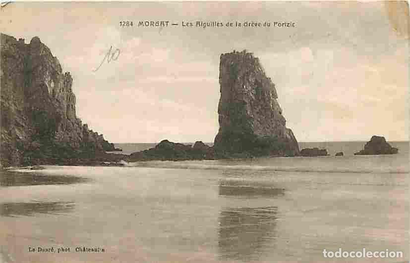 Postais: France - 29 - Morgat - Les Aiguilles de la Gr&egrave;ve du Portzic - Oblit&eacute;ration ronde de 1910 - CPA - Voi