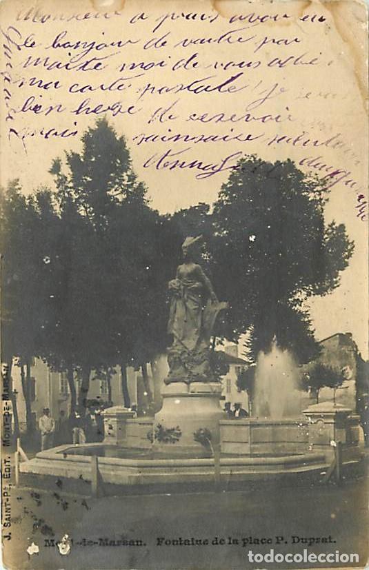 Postais: France - 40 - Mont de Marsan - Fontaine de la Place P Duprat - Anim&eacute;e - Pr&eacute;curseur - Etat Carte qui