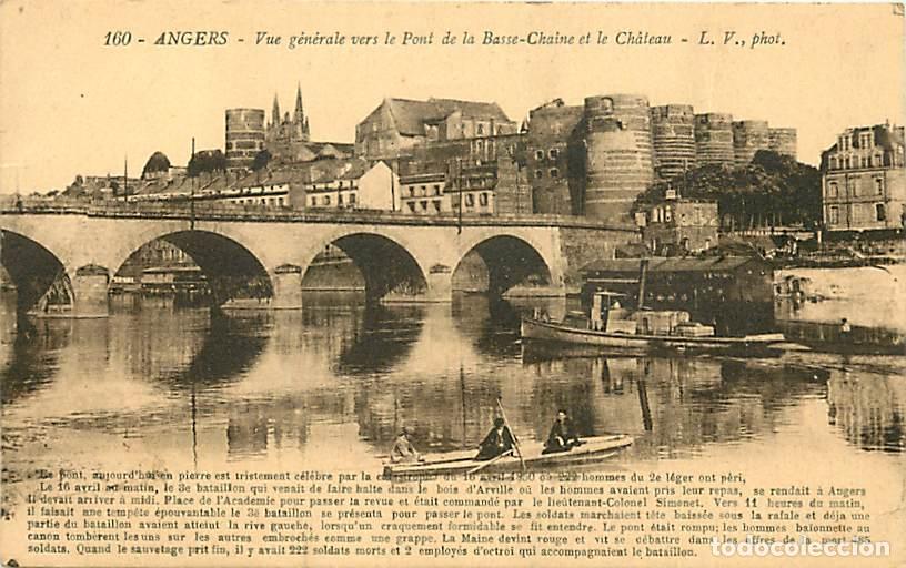 Postales: France - 49 - Angers - Vue g&eacute;n&eacute;rale vers le Pont de la Basse-Cha&icirc;ne et le Ch&acirc;teau - Anim&eacute;e - Canotag